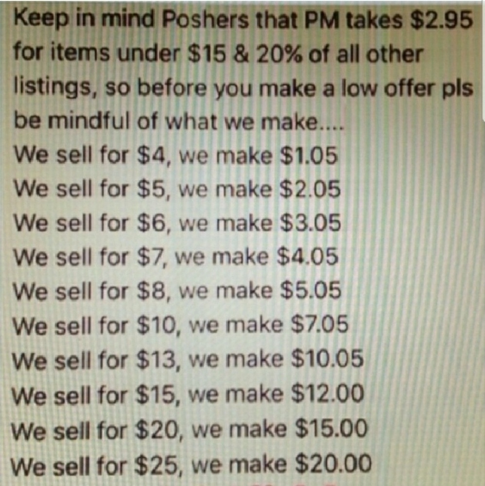 Remember posh takes 20 percent.
